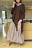  Big Softie Super Slant Knit Jumper Chocolate
