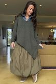  Big Softie Super Slant Knit Jumper Deep Khaki