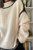 Big Softie Whipstitch Knit Jumper Ecru