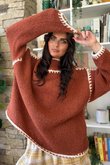  Big Softie Whipstitch Knit Jumper Rust