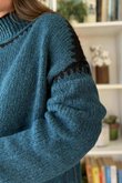  Big Softie Whipstitch Knit Jumper Teal