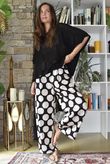 Bloc Spot Wide Barrel Pant Black & Stone