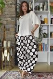 Bloc Spot Wide Barrel Pant Black & Stone