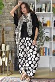 Bloc Spot Wide Barrel Pant Black & Stone