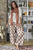 Bloc Spot Wide Barrel Pant Calico & Chocolate