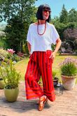 Bloc Stripe Wide Leg Pant Rioja & Rust
