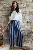 Bloc Striped Wide Leg Pant Navy & Denim