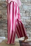 Bloc Striped Wide Leg Pant Raspberry & Rose