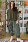 Bobby Mesh Layering Top Aliyah Leopard Mucky Olive