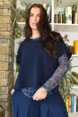 Bobby Mesh Layering Top Aliyah Leopard Navy