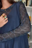 Bobby Mesh Layering Top Aliyah Leopard Navy