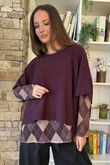 Bobby Mesh Layering Top Argyle Aubergine