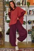 Bobby Mesh Layering Top Plain Burgundy 