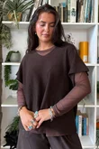Bobby Mesh Layering Top Plain Chocolate 