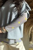 Bobby Mesh Layering Top Heart Grey & Yellow