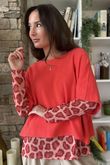 Bobby Mesh Layering Top Leopard Soft Red /10=