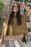 Bobby Mesh Layering Top Nevis Plaid Ochre