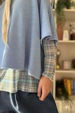 Bobby Mesh Layering Top Nevis Plaid Sky