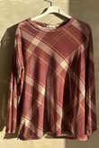 Bobby Mesh Layering Top Plaid Burgundy