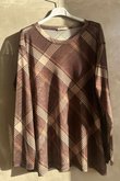Bobby Mesh Layering Top Plaid Chocolate