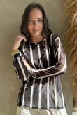Bobby Mesh Layering Top Stripe Black & White /23=