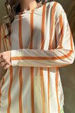 Bobby Mesh Layering Top Stripe Calico & Aperol /18=