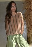 Bobby Mesh Layering Top Stripe Camel & Khaki /13=