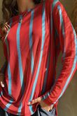 Bobby Mesh Layering Top Stripe Red & Turquoise /7=