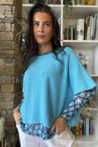 Bobby Mesh Layering Top Technicolour Leopard Navy & Turquoise /10=
