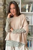 Bobby Mesh Layering Top Technicolour Leopard Sage & Khaki -