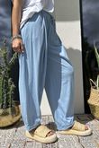 Bodhi Cotton Jersey Pleat Cocoon Pant Denim