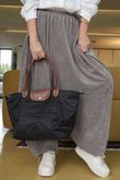 Bon Voyage Fold Travel Tote Bag Black