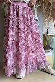Bowie Mesh Midaxi Skirt Marble Indian Rose ~