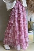 Bowie Mesh Midaxi Skirt Marble Indian Rose ~