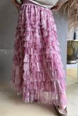 Bowie Mesh Midaxi Skirt Marble Indian Rose ~
