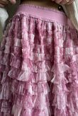 Bowie Mesh Midaxi Skirt Marble Indian Rose ~