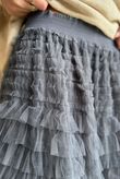 Bowie Mesh Midaxi Skirt Plain Blue Steel ~ 