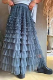 Bowie Mesh Midaxi Skirt Blue Steel 