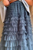 Bowie Mesh Midaxi Skirt Blue Steel 