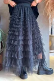 Bowie Mesh Midaxi Skirt Black 