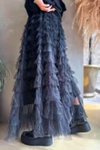 Bowie Mesh Midaxi Skirt Black 