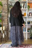 Bowie Micro Leopard Mesh Midaxi Skirt Black