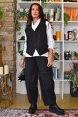 Burlington Stretch Button Pocket Barrel Pant Black