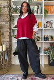 Burlington Stretch Button Pocket Barrel Pant Black
