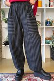 Burlington Stretch Button Pocket Barrel Pant Black