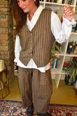 Burlington Stretch Button Pocket Barrel Pant Earth 