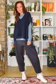 Burlington Stretch Carrot Leg Trouser Navy