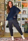 Burlington Stretch Carrot Leg Trouser Navy
