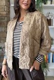 Cabbage Rose Cotton Quilted Jacket Camel