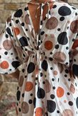 Calista Tie Back Dress Black & Rust